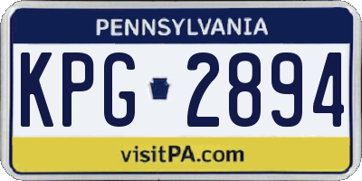 PA license plate KPG2894