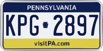 PA license plate KPG2897