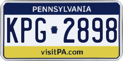 PA license plate KPG2898