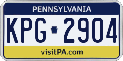 PA license plate KPG2904