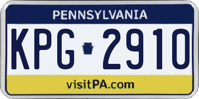 PA license plate KPG2910