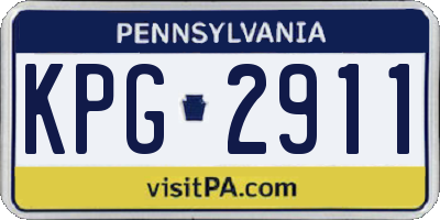PA license plate KPG2911