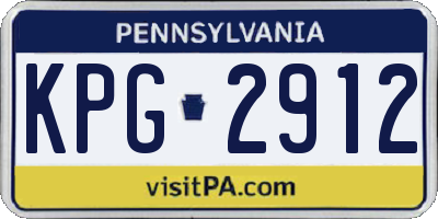 PA license plate KPG2912