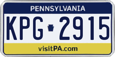 PA license plate KPG2915