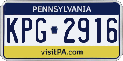 PA license plate KPG2916