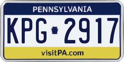 PA license plate KPG2917
