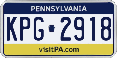 PA license plate KPG2918