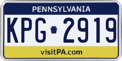 PA license plate KPG2919