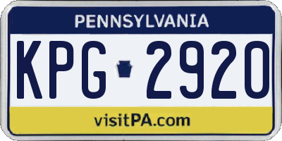 PA license plate KPG2920