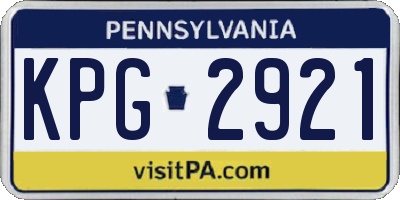 PA license plate KPG2921