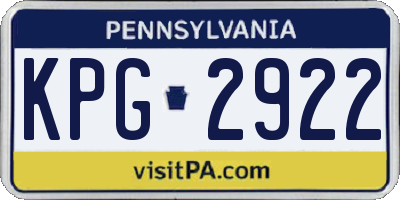 PA license plate KPG2922