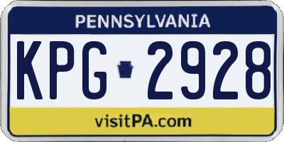 PA license plate KPG2928