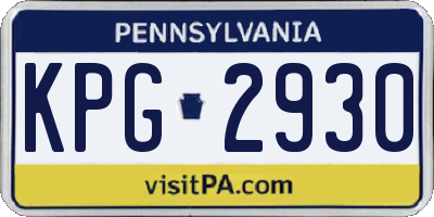 PA license plate KPG2930
