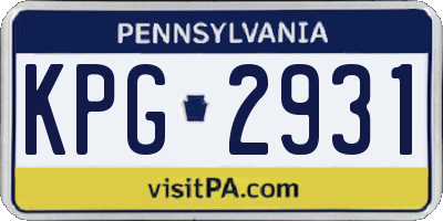 PA license plate KPG2931