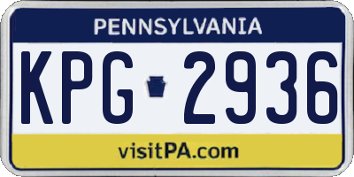 PA license plate KPG2936