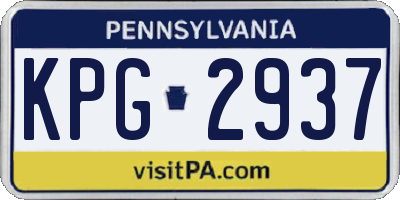 PA license plate KPG2937