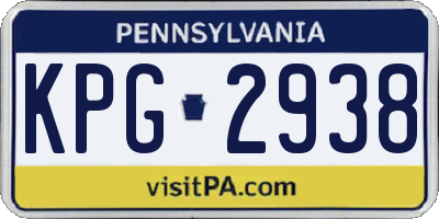 PA license plate KPG2938