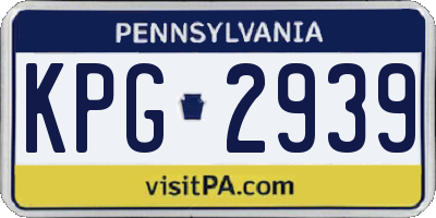 PA license plate KPG2939