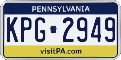 PA license plate KPG2949