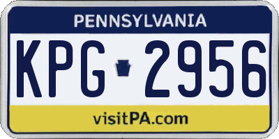 PA license plate KPG2956