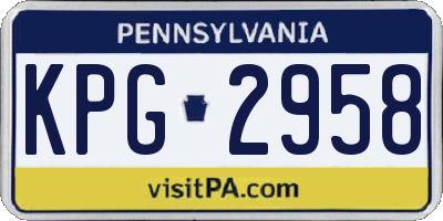 PA license plate KPG2958
