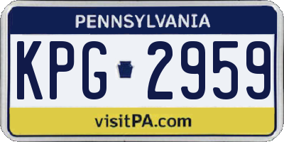PA license plate KPG2959