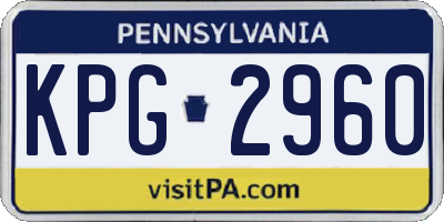 PA license plate KPG2960