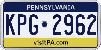 PA license plate KPG2962