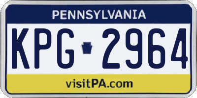 PA license plate KPG2964