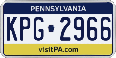 PA license plate KPG2966
