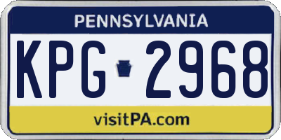 PA license plate KPG2968