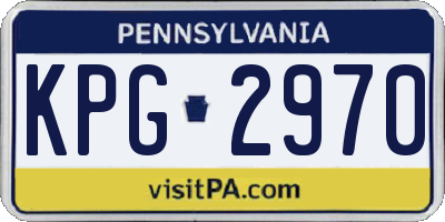 PA license plate KPG2970