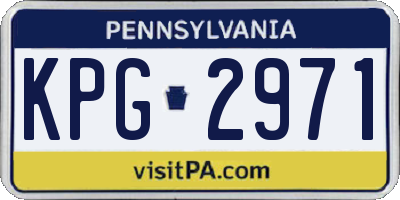 PA license plate KPG2971