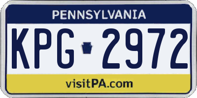 PA license plate KPG2972