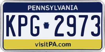 PA license plate KPG2973
