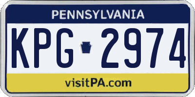 PA license plate KPG2974
