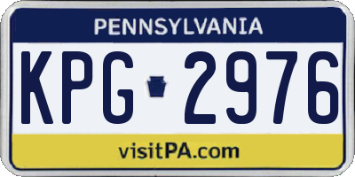 PA license plate KPG2976