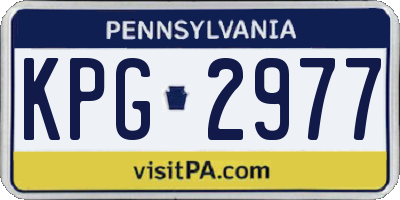 PA license plate KPG2977