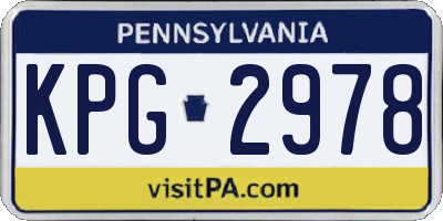 PA license plate KPG2978