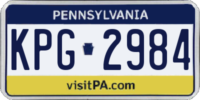 PA license plate KPG2984