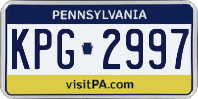 PA license plate KPG2997