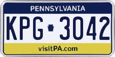 PA license plate KPG3042