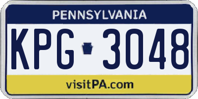 PA license plate KPG3048