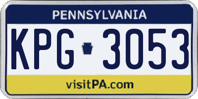 PA license plate KPG3053