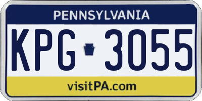 PA license plate KPG3055