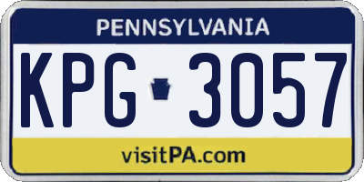 PA license plate KPG3057