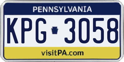 PA license plate KPG3058