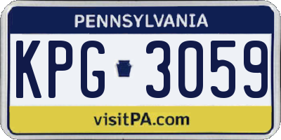 PA license plate KPG3059