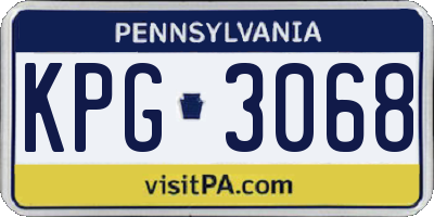 PA license plate KPG3068