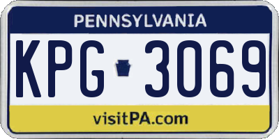 PA license plate KPG3069